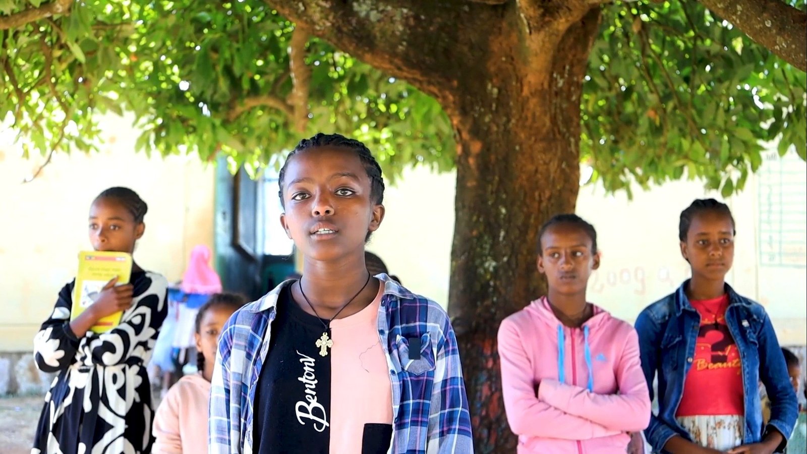 Schoolgirls supported with reusable sanitary pads